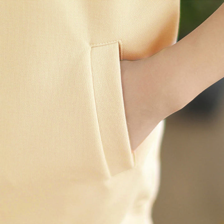 Buddha Stones Fall Solid Stand Collar Buttons Design Long Sleeve Women's Cotton Sweatshirt - image 17