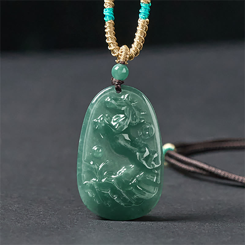 Buddha Stones Year Of The Horse Dragon Handcarved Copper Coins Jade Rope Prosperity Energy Necklace Pendants - image 1
