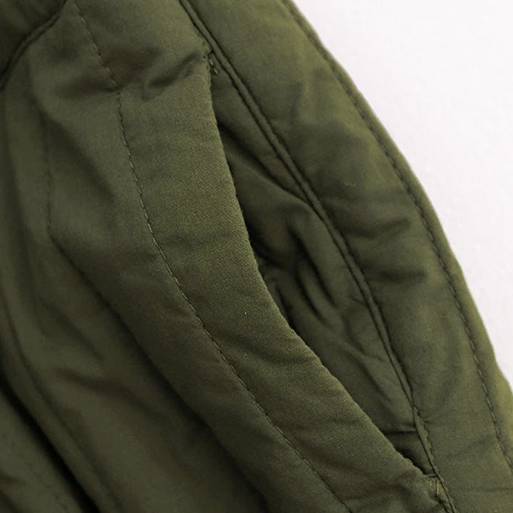 Buddha Stones Winter Plain Color Blocking Design Cotton Women's Harem Pants With Pockets - image 23