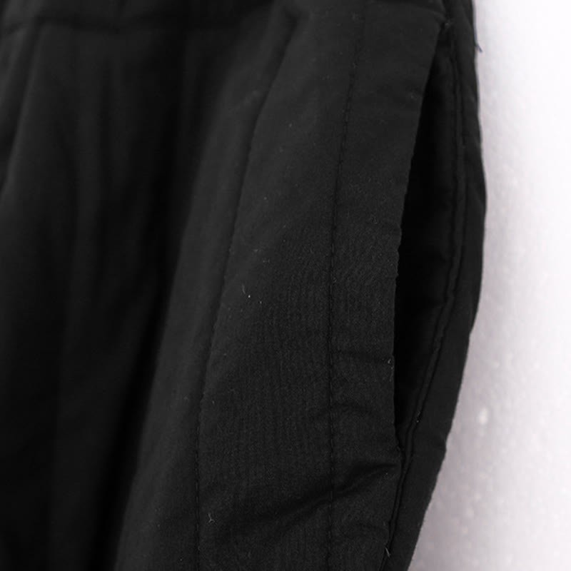 Buddha Stones Winter Plain Color Blocking Design Cotton Women's Harem Pants With Pockets - image 11