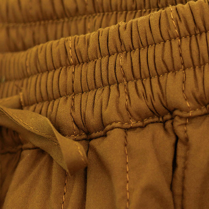 Buddha Stones Winter Plain Color Blocking Design Cotton Women's Harem Pants With Pockets - image 30