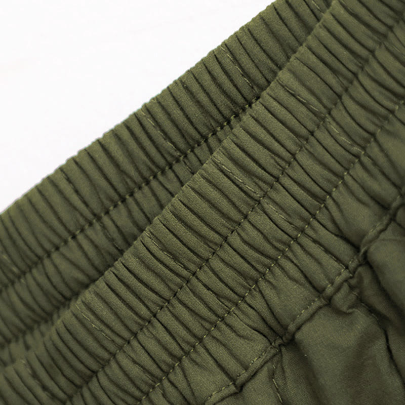 Buddha Stones Winter Plain Color Blocking Design Cotton Women's Harem Pants With Pockets - image 27