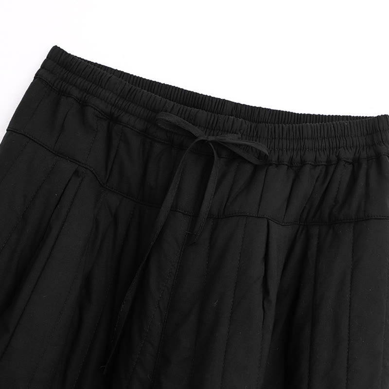 Buddha Stones Winter Plain Color Blocking Design Cotton Women's Harem Pants With Pockets - image 10