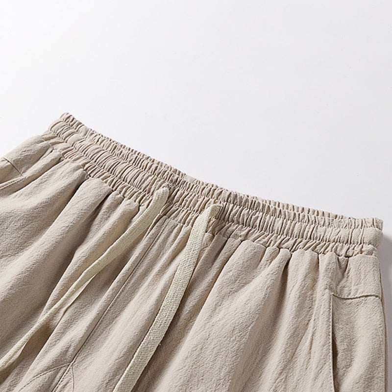 Buddha Stones Spring Fall Solid Color Drawstring Men's Ankle-Length Harem Pants With Pockets - image 7