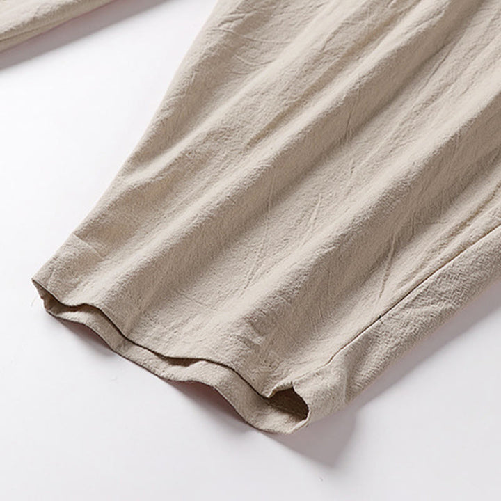 Buddha Stones Spring Fall Solid Color Drawstring Men's Ankle-Length Harem Pants With Pockets - image 10