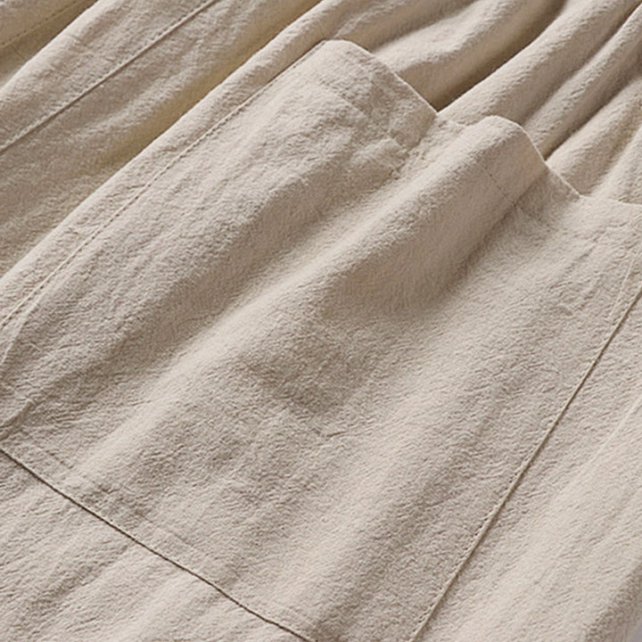 Buddha Stones Spring Fall Solid Color Drawstring Men's Ankle-Length Harem Pants With Pockets - image 9