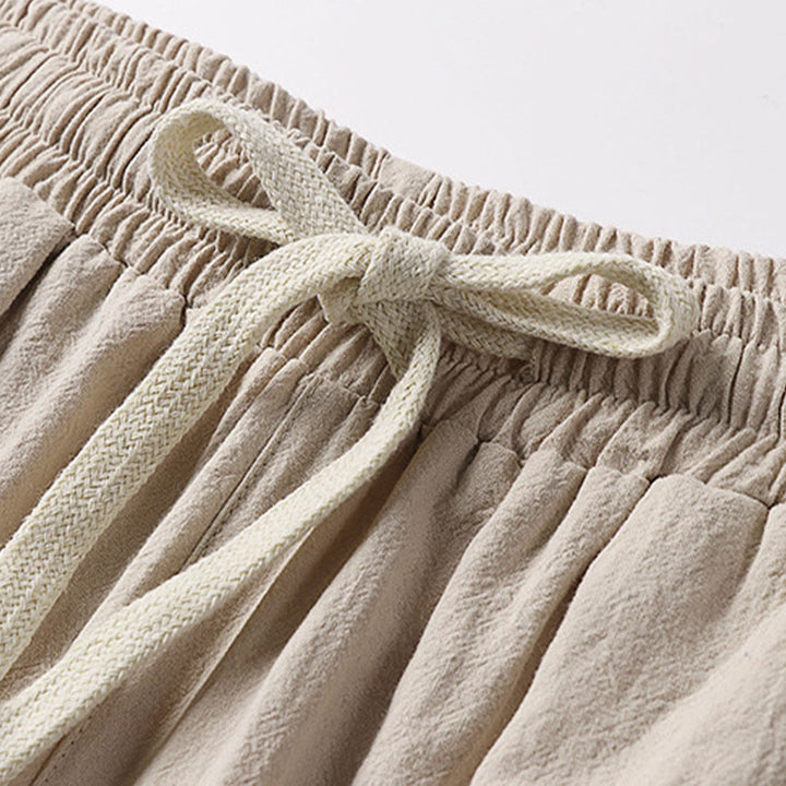 Buddha Stones Spring Fall Solid Color Drawstring Men's Ankle-Length Harem Pants With Pockets - image 8