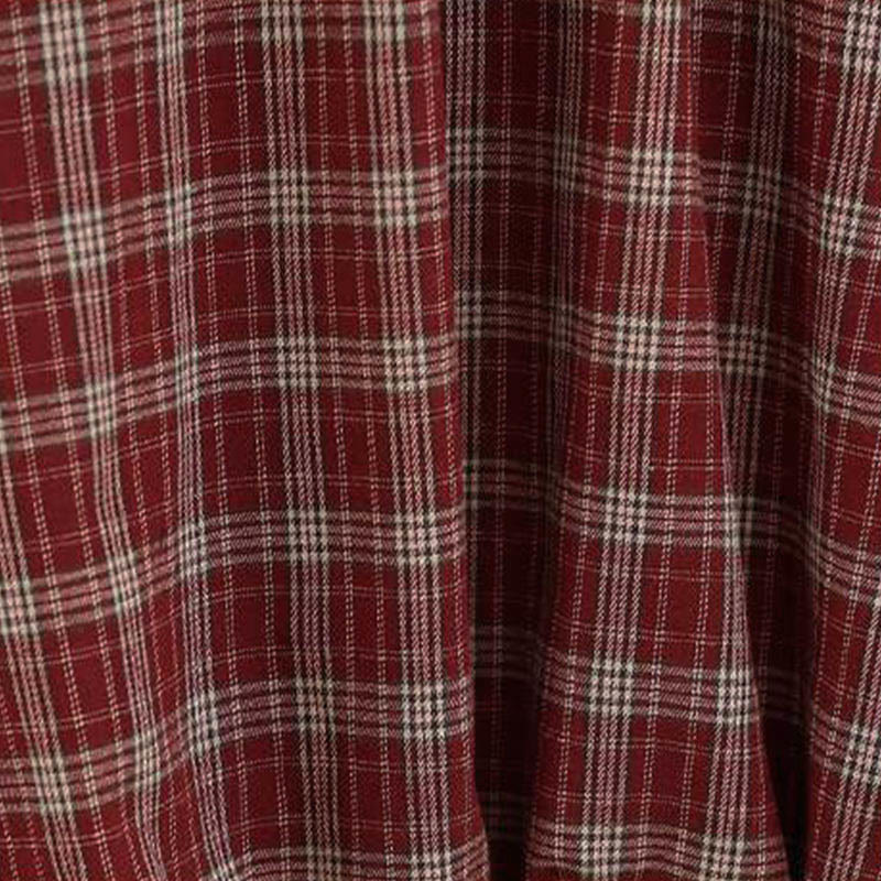 Buddha Stones Women's Plaid Pattern Cotton Skirt With Pockets - image 9