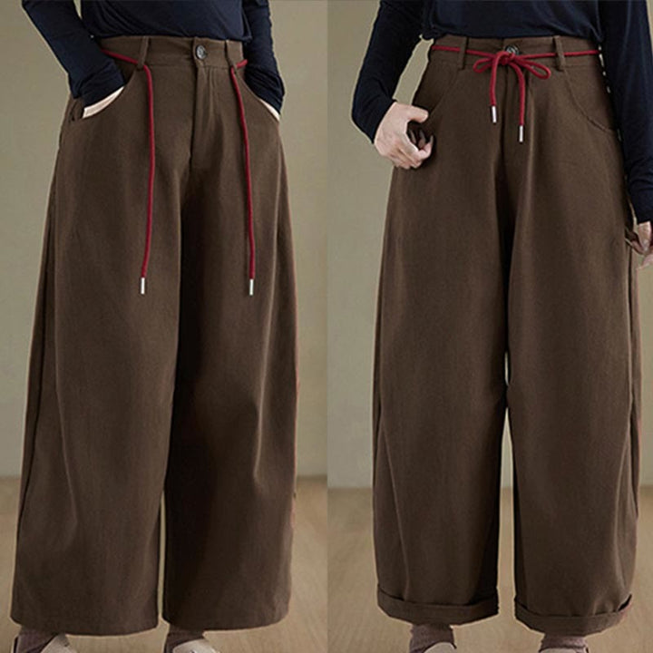 Buddha Stones Plain Cotton Casual Women's 7-8 Length Pants With Pockets - image 10