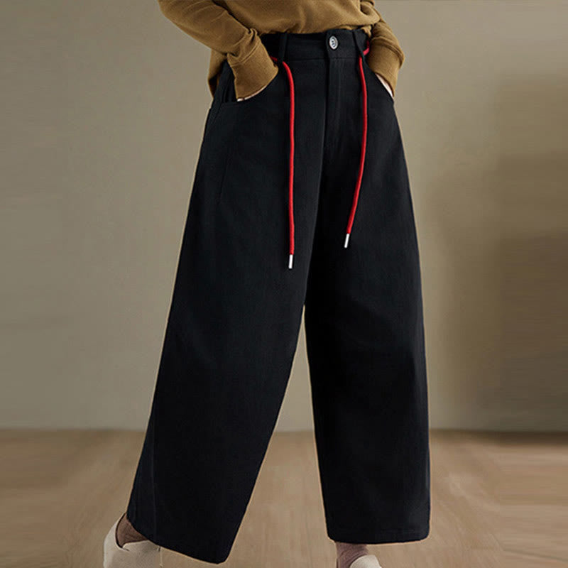 Buddha Stones Plain Cotton Casual Women's 7-8 Length Pants With Pockets - Black - US8-10，UK/AU12-14，EU40-42 (2XL) - image 11