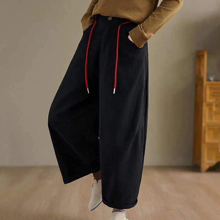 Buddha Stones Plain Cotton Casual Women's 7-8 Length Pants With Pockets - image 13