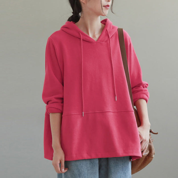 Buddha Stones Fall Solid Color Side Buttons Cotton Long Sleeve Women's Hoodie - image 14