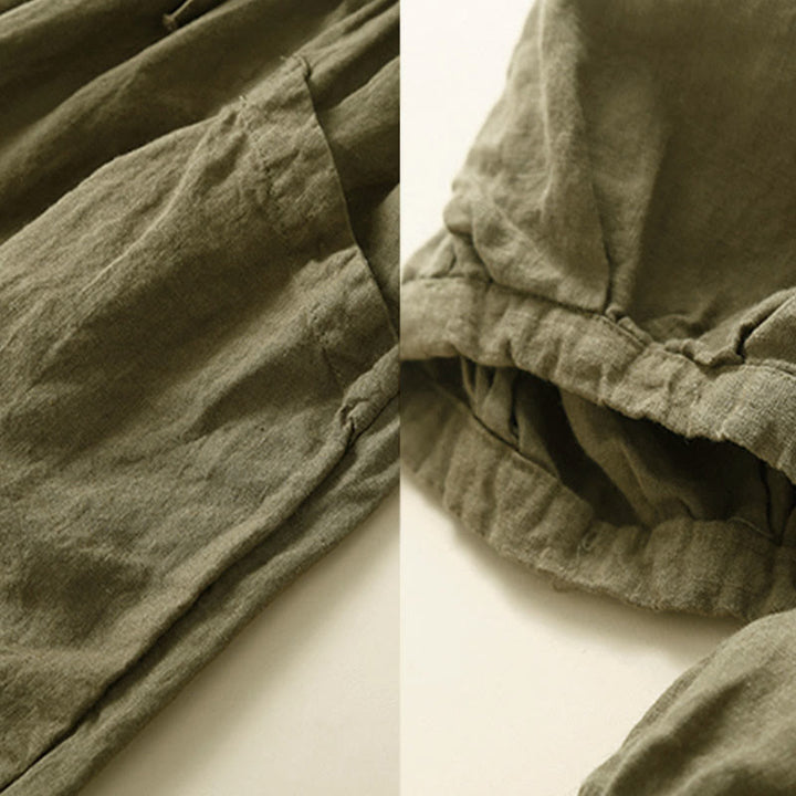 Buddha Stones Commute Women's Plain Harem Capri Cotton Pants With Pockets - image 4