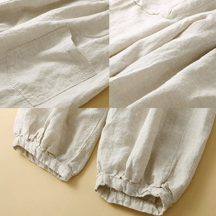 Buddha Stones Commute Women's Plain Harem Capri Cotton Pants With Pockets - image 16