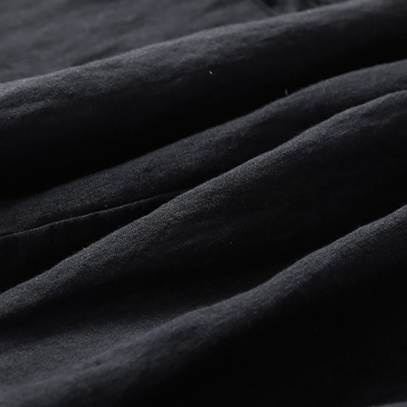 Buddha Stones Commute Women's Plain Harem Capri Cotton Pants With Pockets - image 9