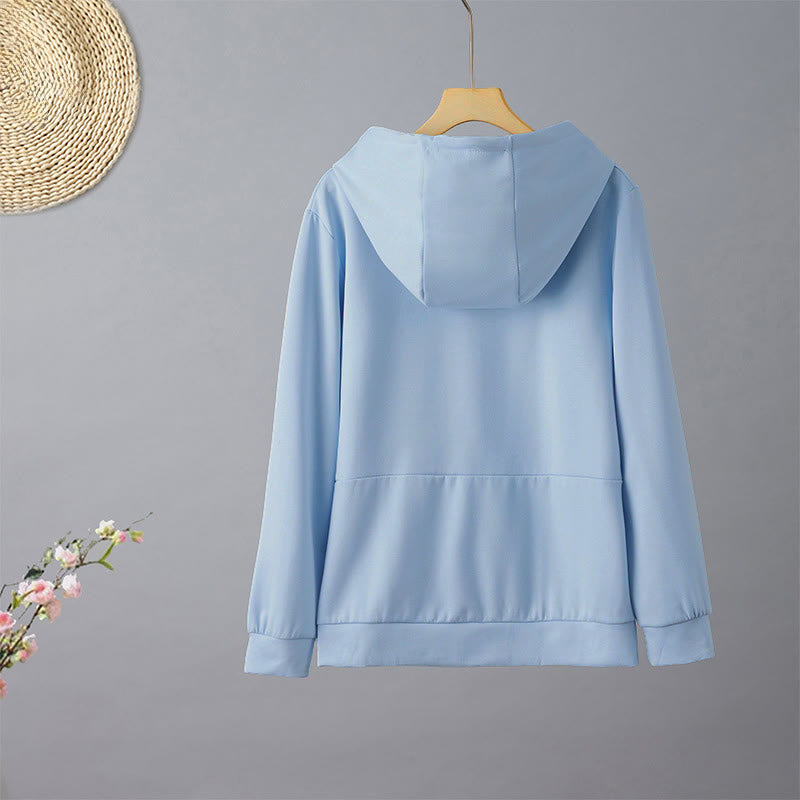 Buddha Stones Fall Embroidery Bear Long Sleeve Women's Hoodie - image 9