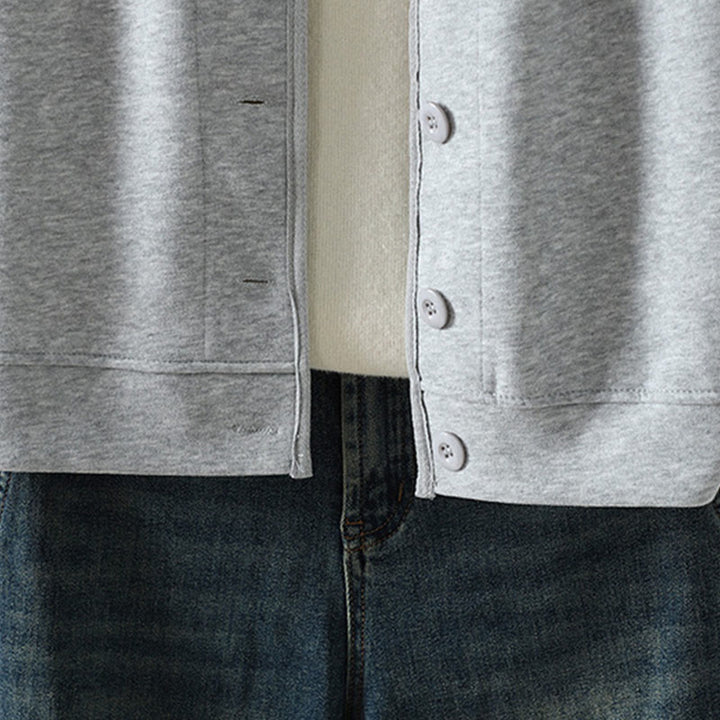 Buddha Stones Simple Plain V-Neck Buttons Down Design Women's Cotton Long Sleeve Jacket - image 12