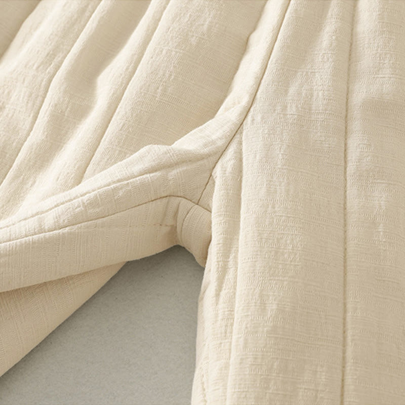 Buddha Stones Plain Cotton Polyester Thick Women's Pants With Pockets - image 6