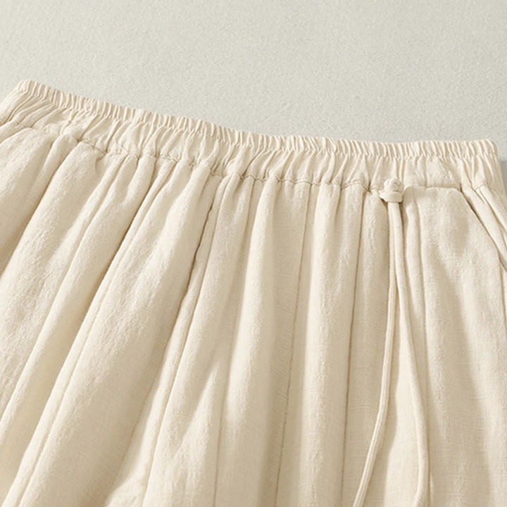 Buddha Stones Plain Cotton Polyester Thick Women's Pants With Pockets - image 3