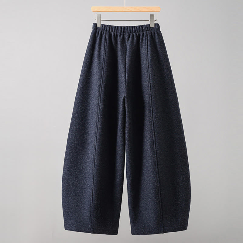 Buddha Stones Plain Cotton Lace-Up Design Thick Women's Pants With Pockets - image 8