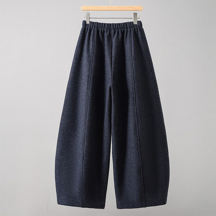 Buddha Stones Plain Cotton Lace-Up Design Thick Women's Pants With Pockets - image 8