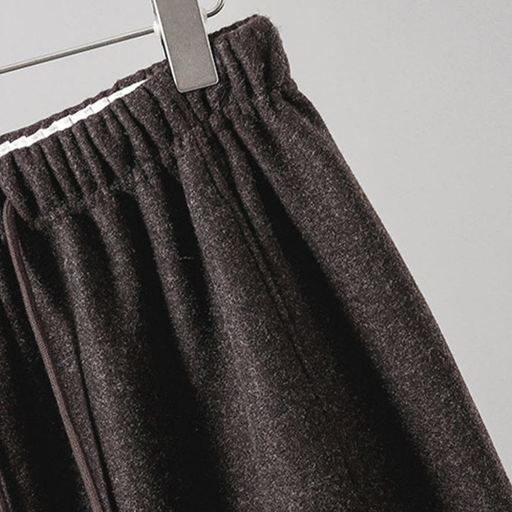 Buddha Stones Plain Cotton Lace-Up Design Thick Women's Pants With Pockets - image 17