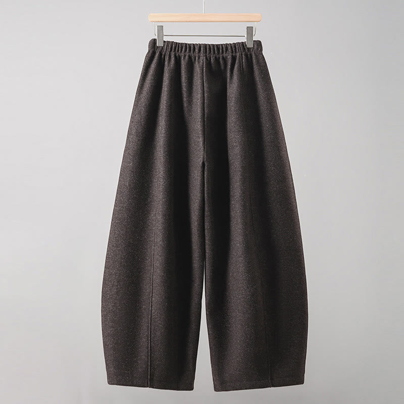 Buddha Stones Plain Cotton Lace-Up Design Thick Women's Pants With Pockets - image 15