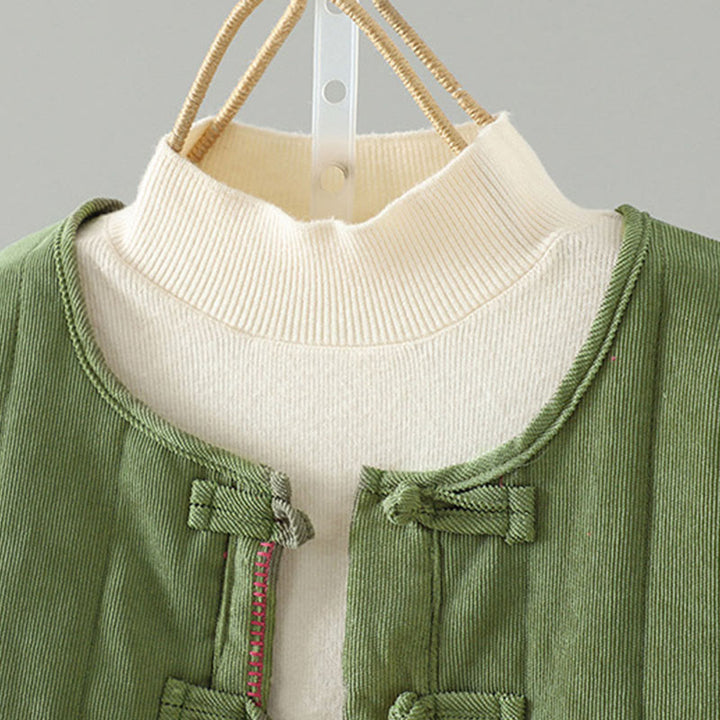 Buddha Stones Simple Plain Frog-Button Women's Cotton Long Sleeve Jacket - image 11