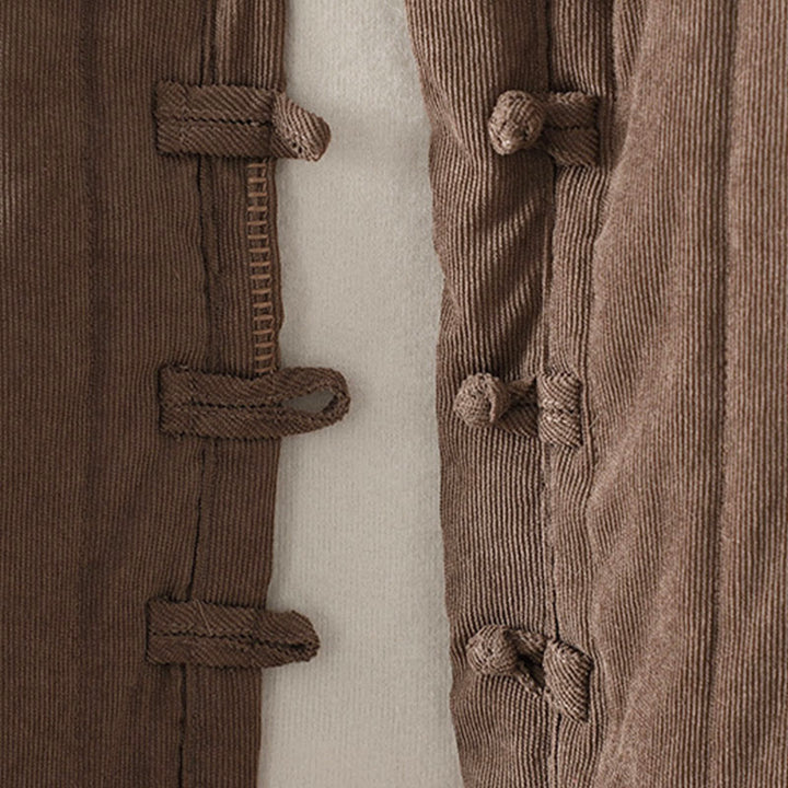 Buddha Stones Simple Plain Frog-Button Women's Cotton Long Sleeve Jacket - image 4