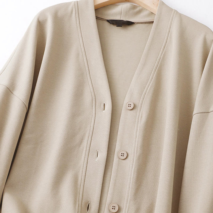 Buddha Stones Plain Buttons Women's Cotton Long Sleeve Jacket - image 7