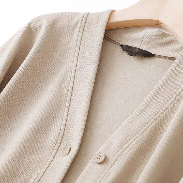 Buddha Stones Plain Buttons Women's Cotton Long Sleeve Jacket - image 8