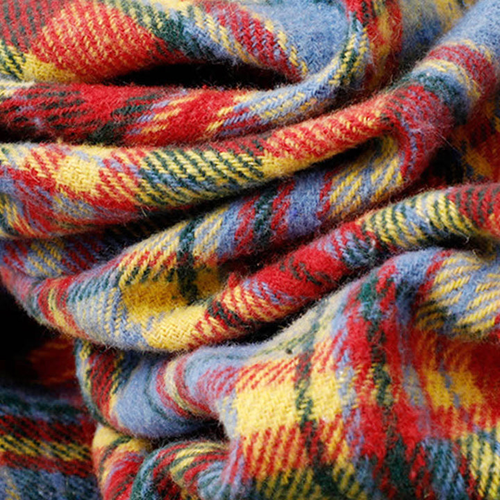 Buddha Stones Fall Winter Women's Plaid Pattern Cotton Skirt With Pockets - image 6