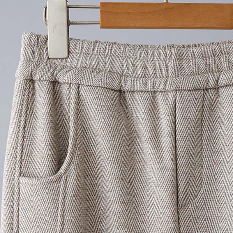 Buddha Stones Plain Color Blocking Cotton Thick Casual Women's Pants With Pockets - image 11