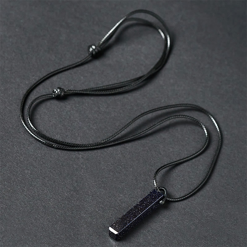 Buddha Stones Black Obsidian Blue Sandstone Transformation Necklace Pendant - image 7