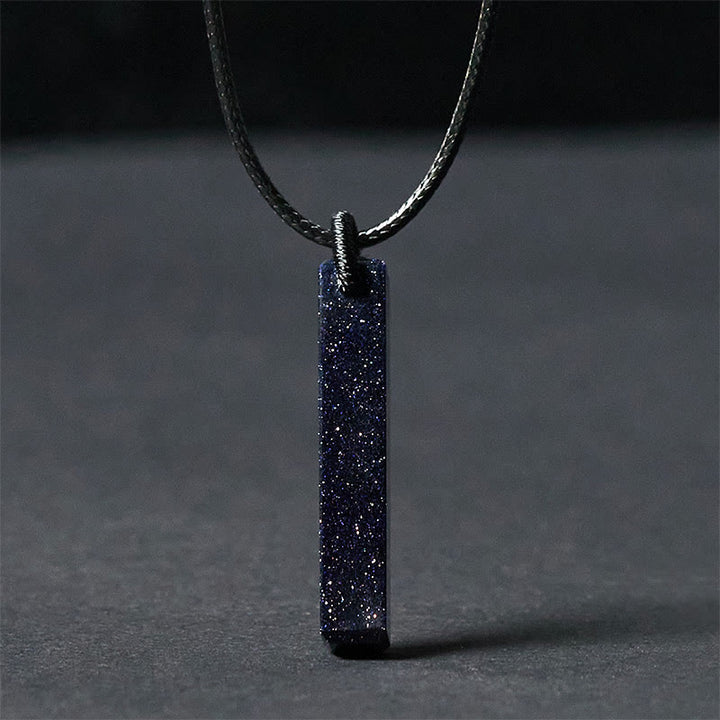 Buddha Stones Black Obsidian Blue Sandstone Transformation Necklace Pendant - Blue Sandstone - image 6