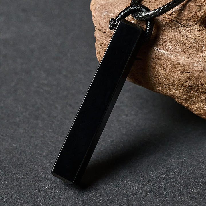 Buddha Stones Black Obsidian Blue Sandstone Transformation Necklace Pendant - image 2