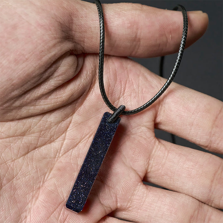 Buddha Stones Black Obsidian Blue Sandstone Transformation Necklace Pendant - image 9