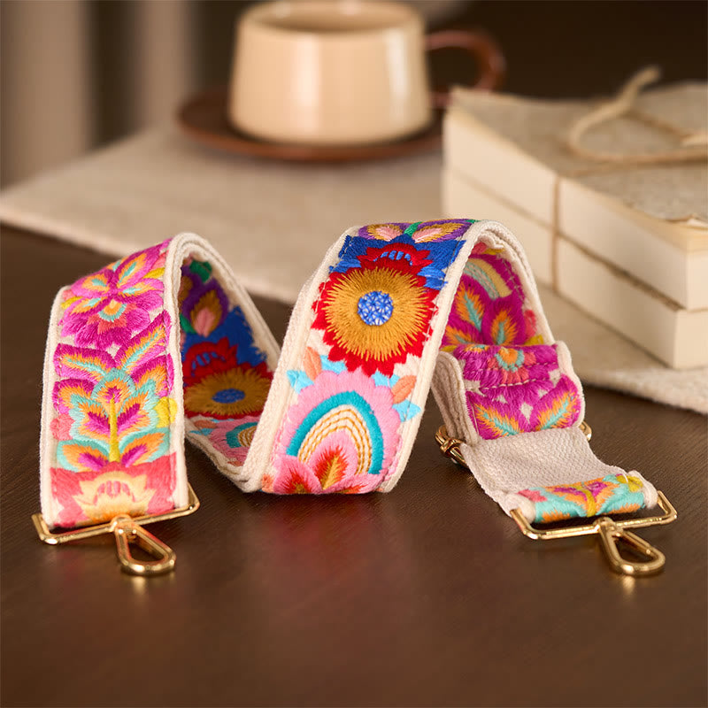 Buddha Stones Multicolor Flower Embroidery Adjustable Handbags Crossbody Shoulder Bag Straps - image 14