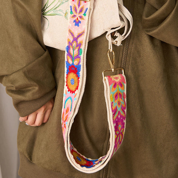 Buddha Stones Multicolor Flower Embroidery Adjustable Handbags Crossbody Shoulder Bag Straps - image 17