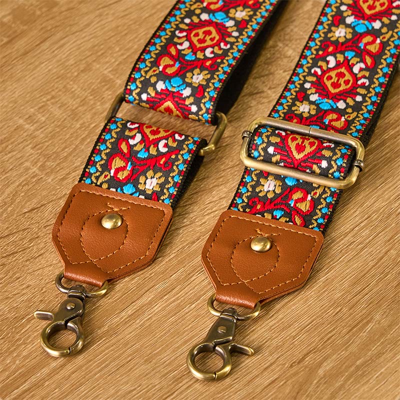 Buddha Stones Brown Black Safflower Jacquard Adjustable Handbags Crossbody Shoulder Bag Straps - image 4