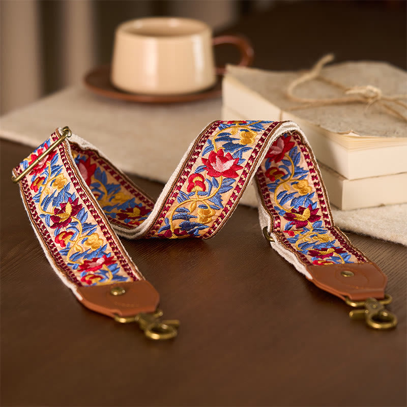 Buddha Stones Bohemian Flower Vine Geometric Embroidery Adjustable Handbags Crossbody Shoulder Bag Purse Straps Replacement - image 11