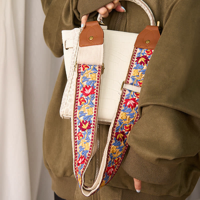 Buddha Stones Bohemian Flower Vine Geometric Embroidery Adjustable Handbags Crossbody Shoulder Bag Purse Straps Replacement - image 14