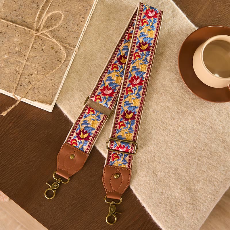 Buddha Stones Bohemian Flower Vine Geometric Embroidery Adjustable Handbags Crossbody Shoulder Bag Purse Straps Replacement - image 9