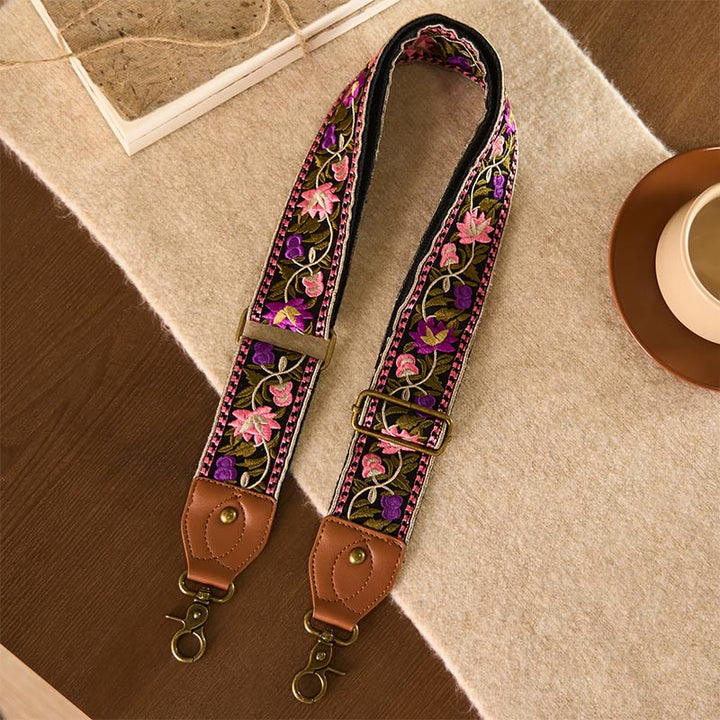 Buddha Stones Bohemian Flower Vine Geometric Embroidery Adjustable Handbags Crossbody Shoulder Bag Purse Straps Replacement - image 24
