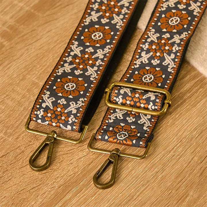 Buddha Stones Boho Brown Flower Geometric Adjustable Handbags Crossbody Shoulder Bag Straps Replacement - image 4