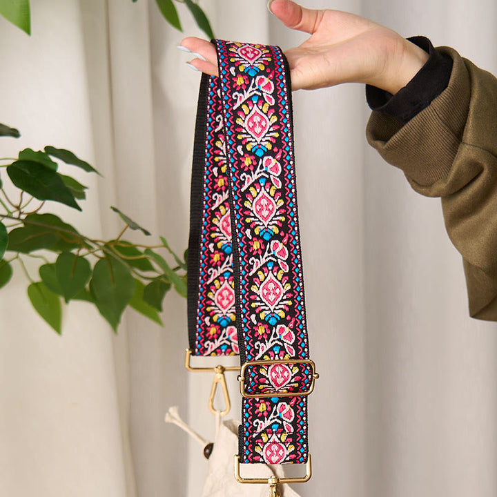 Buddha Stones Bohemian Flower Geometric Stripes Embroidery Adjustable Handbags Crossbody Shoulder Bag Purse Straps Replacement - image 12