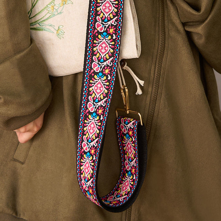 Buddha Stones Bohemian Flower Geometric Stripes Embroidery Adjustable Handbags Crossbody Shoulder Bag Purse Straps Replacement - image 16