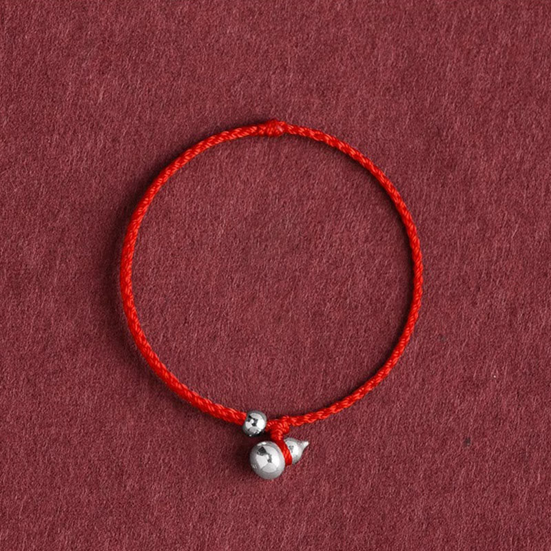 Buddha Stones 925 Sterling Silver Gourd Lucky Fortune Charm String Connection Bracelet - image 0