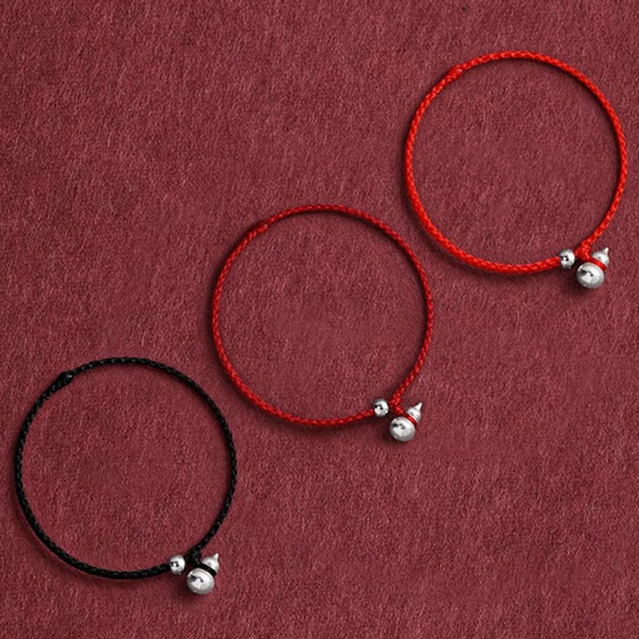 Buddha Stones 925 Sterling Silver Gourd Lucky Fortune Charm String Connection Bracelet - image 14