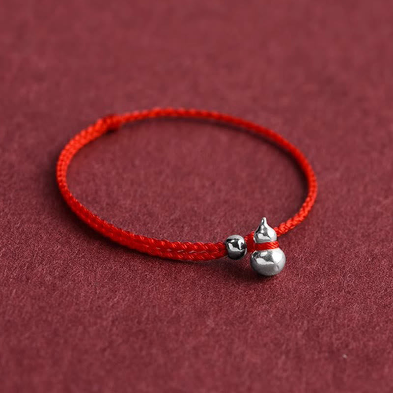 Buddha Stones 925 Sterling Silver Gourd Lucky Fortune Charm String Connection Bracelet - image 2